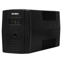 ИБП SVEN Pro 600, Линейно-интерактивный с AVR, 600VA / 360W, 2 гнезда Schuko, 1x7AH, AVR: 175-280V, Функция холодного запуска, Черный